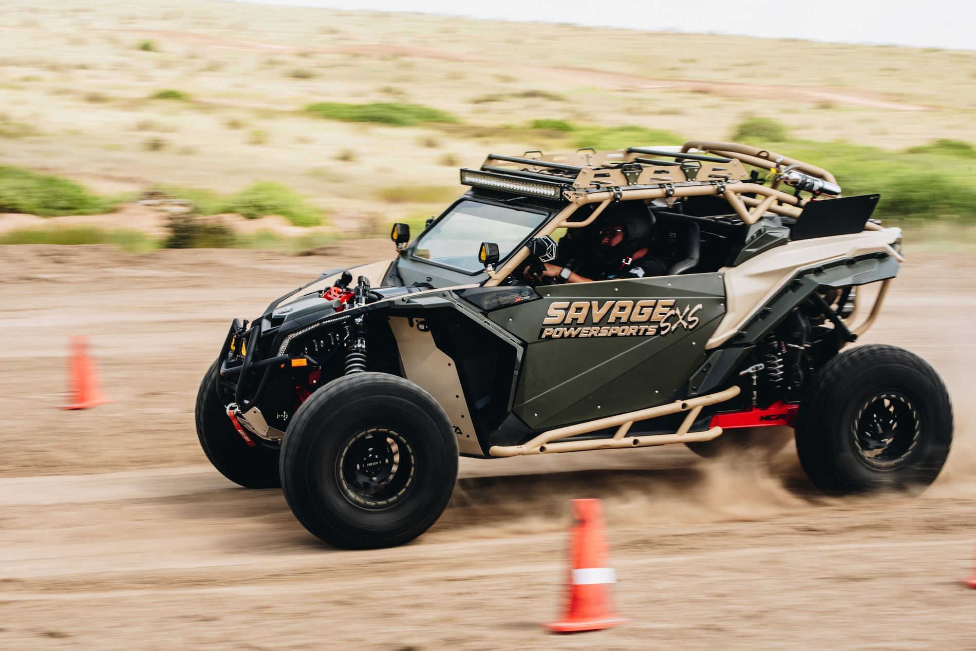 Savage Powersports Can-Am X3 sliding through a corner