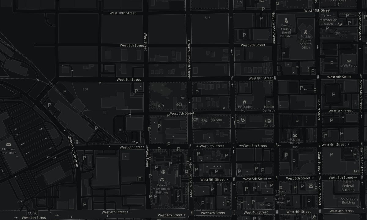 Map: Savage Powersports at 607 W 7th St, between N Elizabeth St and West St, Pueblo
