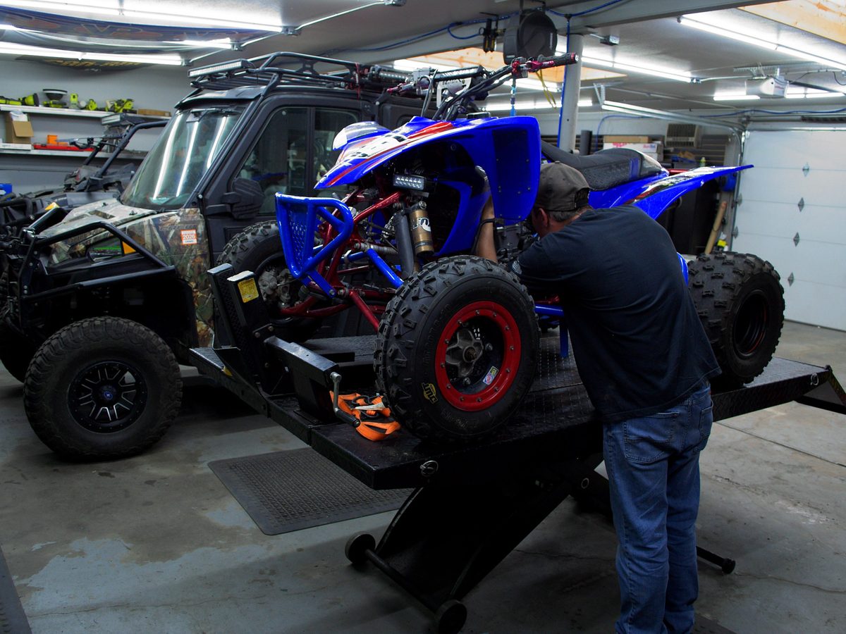 Yamaha ATV on the stand at Savage Powersports